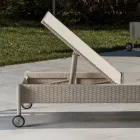 Lettino da Giardino in Polyrattan con Ruote – Sunbathe Viadurini