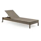 Lettino da Giardino in Polyrattan con Ruote – Sunbathe Viadurini