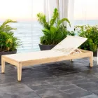 Lettino da Giardino in Teak e Intreccio in Corda - Jhon Viadurini