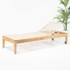 Lettino da Giardino in Teak e Intreccio in Corda - Jhon Viadurini