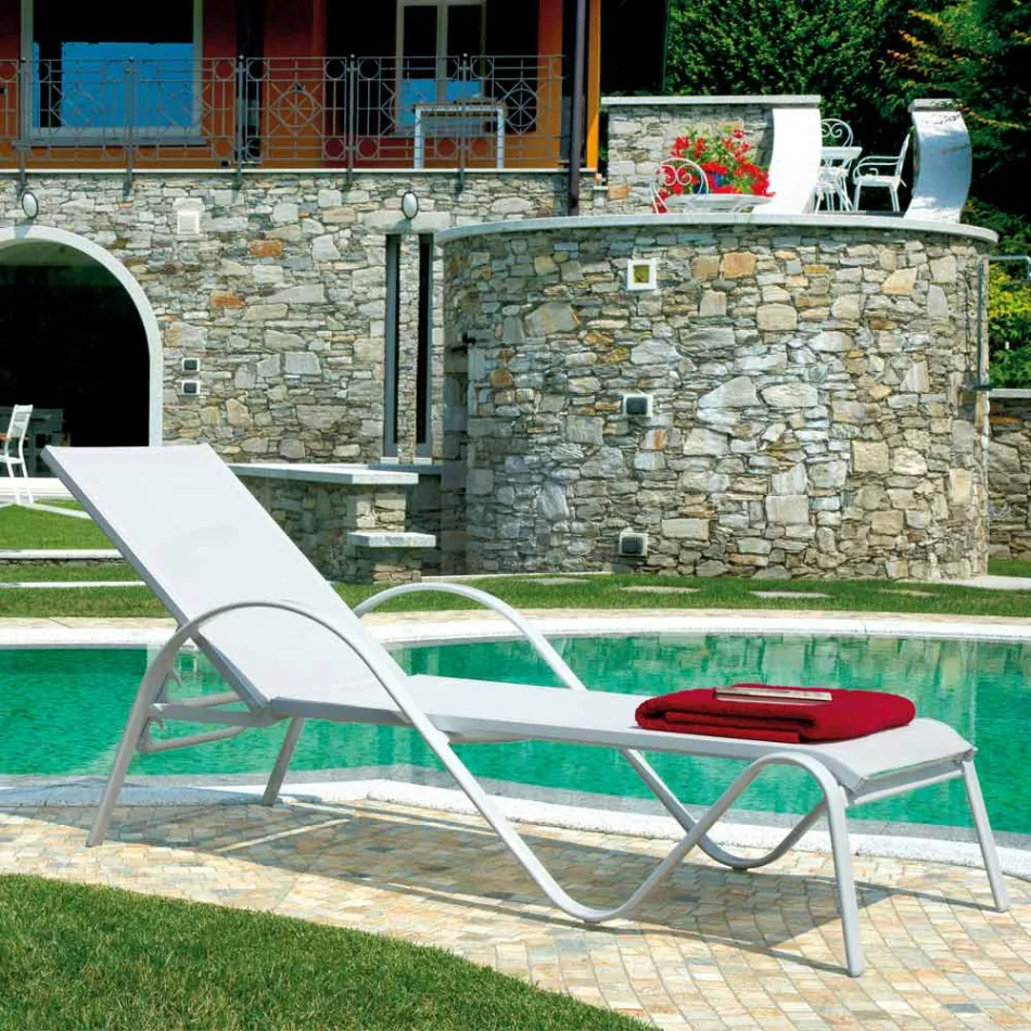 Lettino Impilabile da Giardino in Alluminio e Textilene - Spero Viadurini