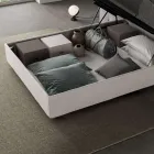 Letto 120x200 cm con Testata a Rettangoli in Microfibra Made in Italy - Brina Viadurini