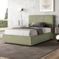 Letto 120x200 cm con Testata a Rettangoli in Microfibra Made in Italy - Brina