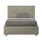 Letto 120x200 cm con Testata a Rettangoli in Similpelle Made in Italy - Brina Viadurini