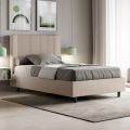 Letto 120x200 cm con Testata Decorata con Linee Verticali Made in Italy - Pattini