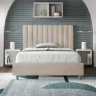 Letto 120x200 cm Microfibra con Linee Verticali Simmetriche Made in Italy - Guanto Viadurini