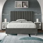Letto 120x200 cm Microfibra con Linee Verticali Simmetriche Made in Italy - Guanto Viadurini