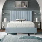 Letto 120x200 cm Microfibra con Linee Verticali Simmetriche Made in Italy - Guanto Viadurini