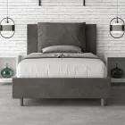 Letto 120x200 cm Testata con Cuscinatura in Microfibra Made in Italy - Olimpiadi Viadurini