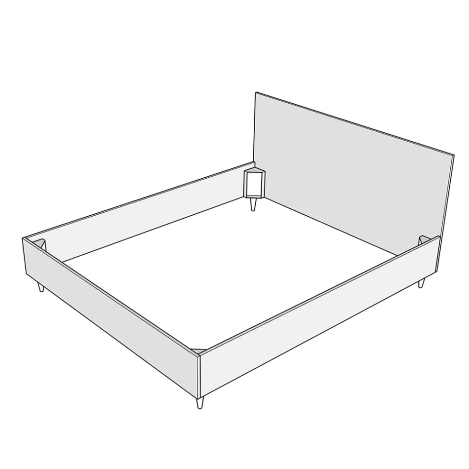 Letto 120x200 cm Testata con Cuscinatura in Microfibra Made in Italy - Olimpiadi Viadurini
