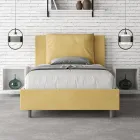 Letto 120x200 cm Testata con Cuscinatura in Microfibra Made in Italy - Olimpiadi Viadurini
