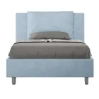 Letto 120x200 cm Testata con Cuscinatura in Microfibra Made in Italy - Olimpiadi Viadurini