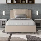 Letto 120x200 cm Testata con Cuscinatura in Similpelle Made in Italy - Olimpiadi Viadurini