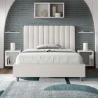 Letto 120x200 cm Testata con Linee Verticali Simmetriche Made in Italy - Guanto Viadurini