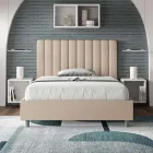 Letto 120x200 cm Testata con Linee Verticali Simmetriche Made in Italy - Guanto Viadurini