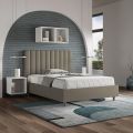 Letto 120x200 cm Testata con Linee Verticali Simmetriche Made in Italy - Guanto