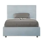 Letto 140x200 cm con Testata a Rettangoli in Microfibra Made in Italy - Brina Viadurini