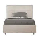 Letto 140x200 cm con Testata a Rettangoli in Microfibra Made in Italy - Brina Viadurini