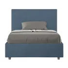 Letto 140x200 cm con Testata a Rettangoli in Microfibra Made in Italy - Brina Viadurini