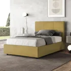Letto 140x200 cm con Testata a Rettangoli in Microfibra Made in Italy - Brina Viadurini