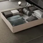 Letto 140x200 cm con Testata a Rettangoli in Similpelle Made in Italy - Brina Viadurini