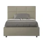 Letto 140x200 cm con Testata a Rettangoli in Similpelle Made in Italy - Brina Viadurini