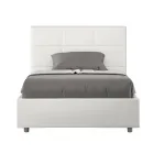 Letto 140x200 cm con Testata a Rettangoli in Similpelle Made in Italy - Brina Viadurini