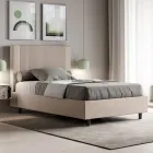 Letto 140x200 cm con Testata Decorata con Linee Verticali Made in Italy - Pattini Viadurini