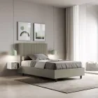 Letto 140x200 cm con Testata Decorata con Linee Verticali Made in Italy - Pattini Viadurini