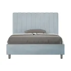 Letto 140x200 cm Microfibra con Linee Verticali Simmetriche Made in Italy - Guanto Viadurini