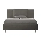 Letto 140x200 cm Testata con Cuscinatura in Microfibra Made in Italy - Olimpiadi Viadurini