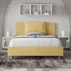 Letto 140x200 cm Testata con Cuscinatura in Microfibra Made in Italy - Olimpiadi Viadurini
