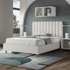 Letto 140x200 cm Testata con Linee Verticali Simmetriche Made in Italy - Guanto Viadurini