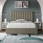 Letto 140x200 cm Testata con Linee Verticali Simmetriche Made in Italy - Guanto Viadurini