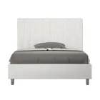 Letto 140x200 cm Testata con Linee Verticali Simmetriche Made in Italy - Guanto Viadurini