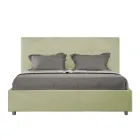 Letto 160x200 cm con Testata a Rettangoli in Microfibra Made in Italy - Brina Viadurini