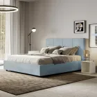 Letto 160x200 cm con Testata a Rettangoli in Microfibra Made in Italy - Brina Viadurini