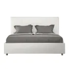 Letto 160x200 cm con Testata a Rettangoli in Similpelle Made in Italy - Brina Viadurini