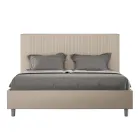 Letto 160x200 cm con Testata Decorata con Linee Verticali Made in Italy - Pattini Viadurini