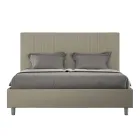 Letto 160x200 cm con Testata Decorata con Linee Verticali Made in Italy - Pattini Viadurini