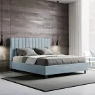 Letto 160x200 cm Microfibra con Linee Verticali Simmetriche Made in Italy - Guanto Viadurini