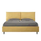 Letto 160x200 cm Testata con Cuscinatura in Microfibra Made in Italy - Olimpiadi Viadurini