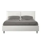 Letto 160x200 cm Testata con Cuscinatura in Similpelle Made in Italy - Olimpiadi Viadurini