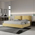 Letto 180x200 cm Testata con Cuscinatura in Microfibra Made in Italy - Olimpiadi Viadurini