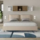 Letto 180x200 cm Testata con Cuscinatura in Similpelle Made in Italy - Olimpiadi Viadurini