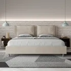 Letto 190x200 cm Testata con Cuscinatura in Microfibra Made in Italy - Olimpiadi Viadurini