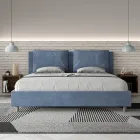 Letto 190x200 cm Testata con Cuscinatura in Microfibra Made in Italy - Olimpiadi Viadurini