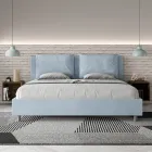 Letto 190x200 cm Testata con Cuscinatura in Microfibra Made in Italy - Olimpiadi Viadurini
