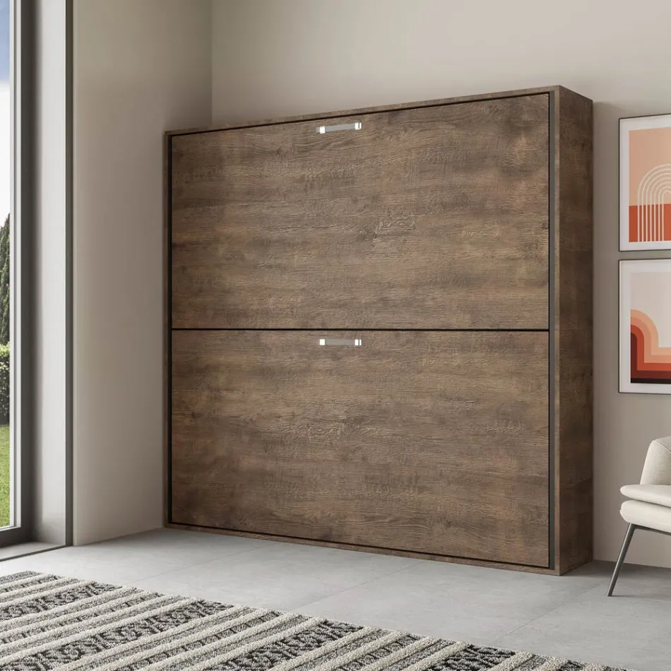 Letto a Castello a Scomparsa Orizzontale Made in Italy - Collaborativo Viadurini