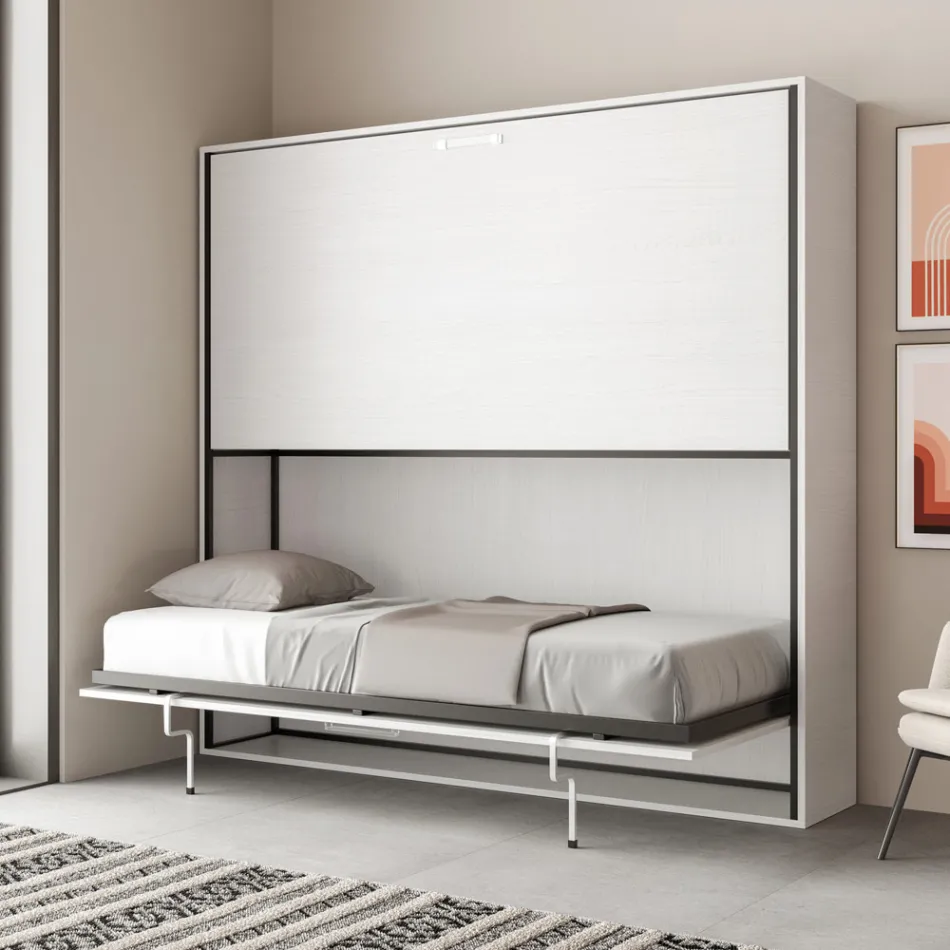 Letto a Castello a Scomparsa Orizzontale Made in Italy - Collaborativo Viadurini